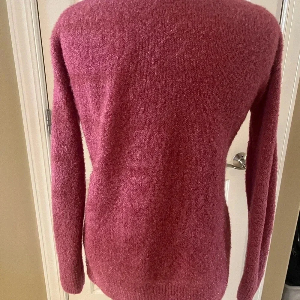 Halogen Metallic Sweater-Size XS- dark mauve color
